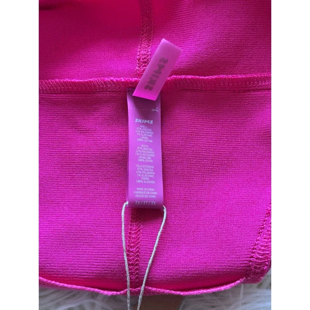 Skims Swim Knit Strappy Bikini Bottom Magenta Size 3X